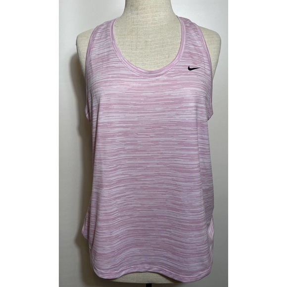 NIKE Women’s L Racerback Tee Pink Athletic - Picture 1 of 6